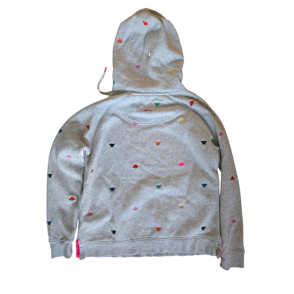 Joules Rainbow Bee Rowley Raglan Hooded Sweatshirt Gray Size 4 - Picture 6 of 12